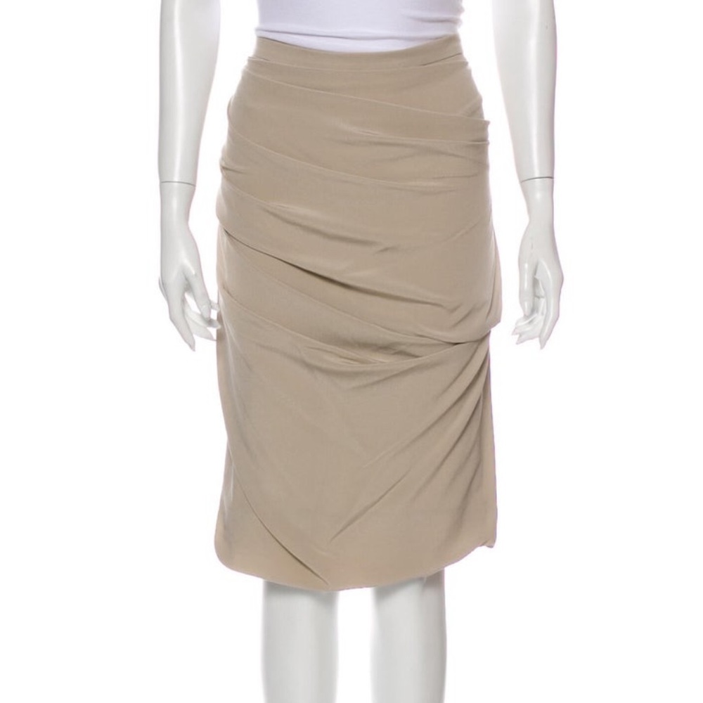 MaxMara Silk Draped Knee Length Skirt Size 12